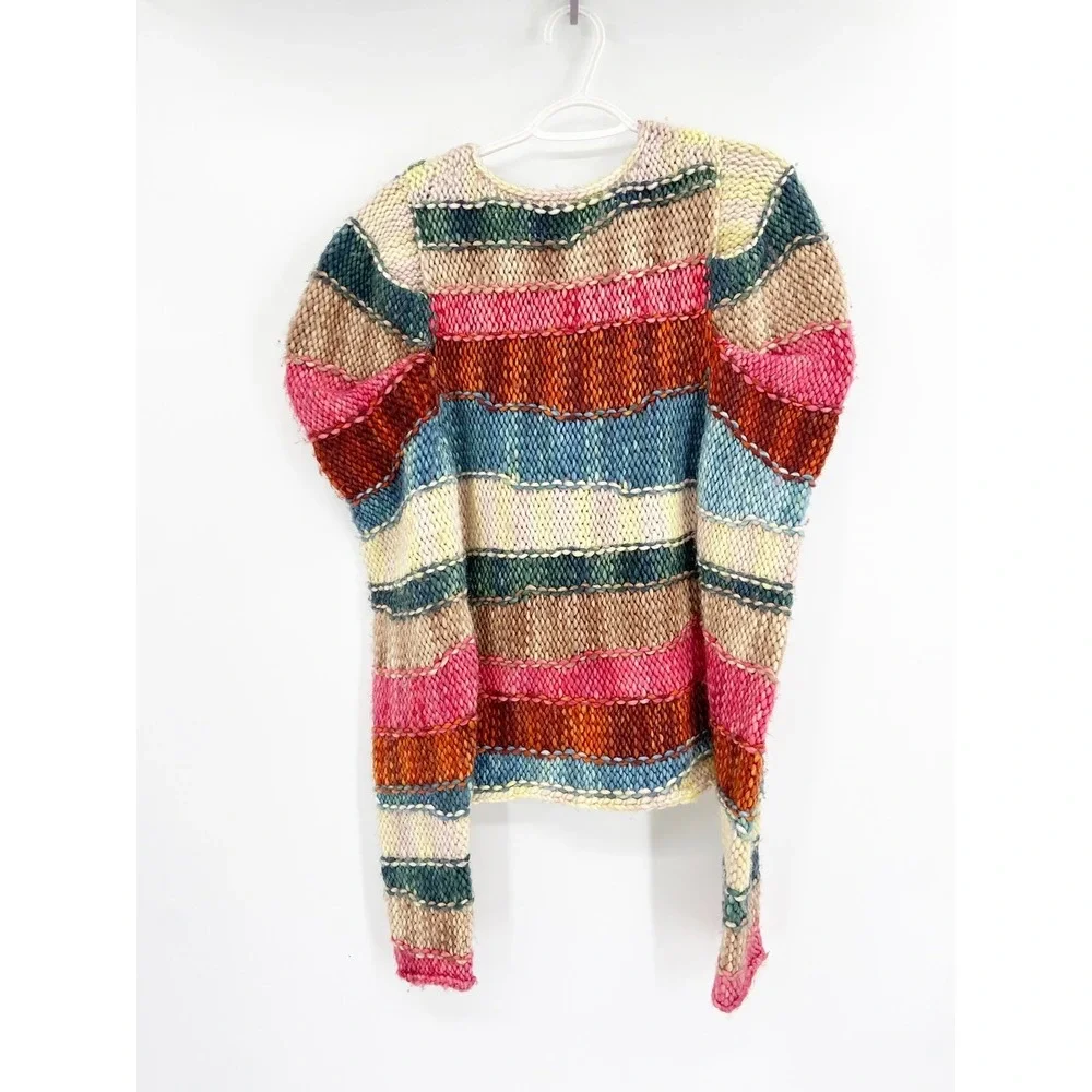 Ulla Johnson Violeta Sweater M/L Paradise Multicolor Stripe Wool Knit Pullover‎